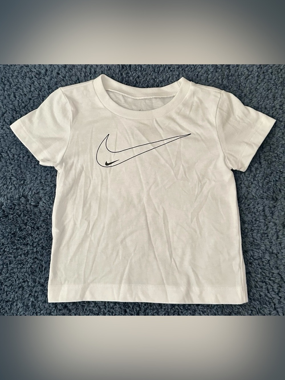 Nike Baby Unisex Size 12M White Crew Neck Graphic Logo Short Sleeve T-Shirt